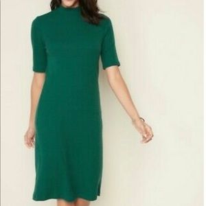 Mockneck ribbed bodycon dress